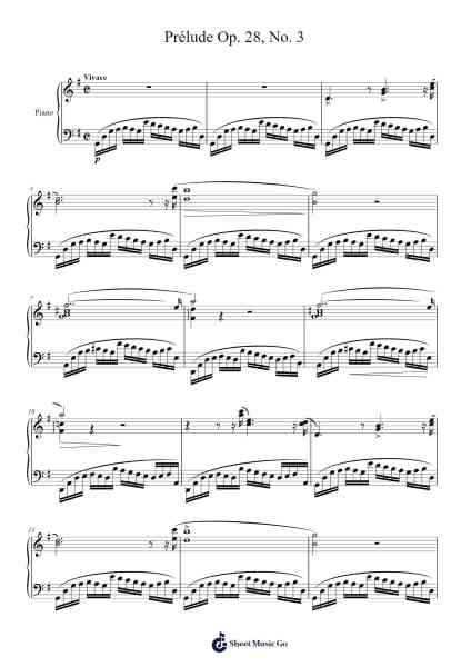 Prélude Op. 28, No. 3 in G Major Sheet Music by Frédéric Chopin-Arr.Stechill Argale