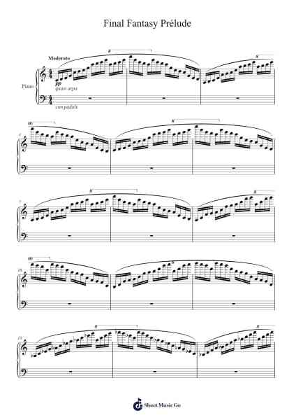 Final Fantasy Prélude Sheet Music by Nobuo Uematsu-Arr.Franfield Pricecil