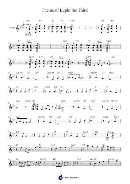 Theme of Lupin the Third Sheet Music by Yuji Ohno-Arr.Gasgreve Ausnal