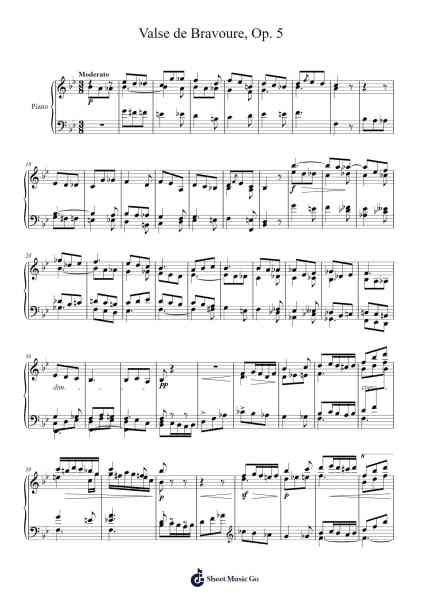 Valse de Bravoure, Op. 5 Sheet Music by William Mason-Arr.Louann Bonpe