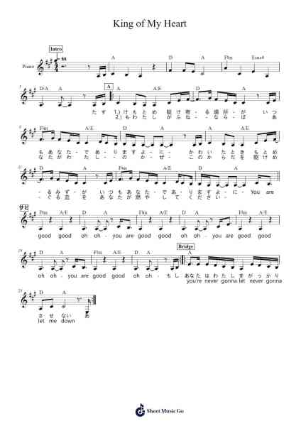 King of My Heart Sheet Music by Bethel Music-Arr.Woolas Scriplice