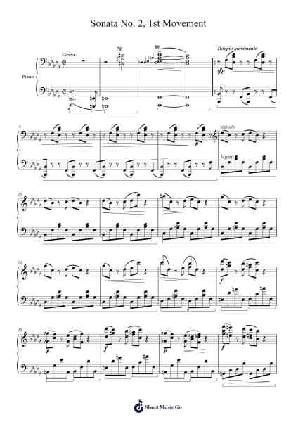 Sonata No. 2 Sheet Music by Frédéric François Chopin-Arr.Davebel