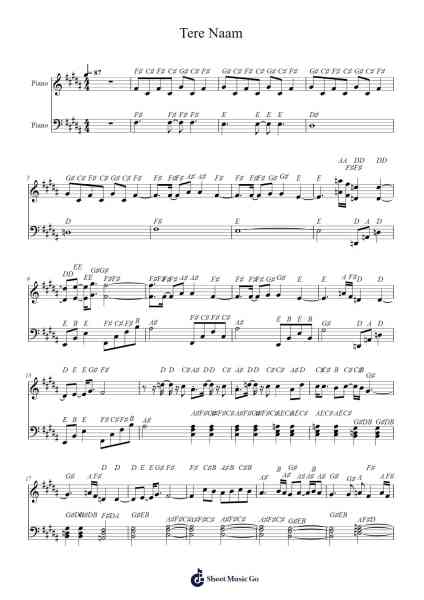 Tere Naam Sheet Music by pradeepkumarj-Arr.Hawroll Quilrel