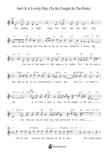 Isn't It A Lovely Day (To Be Caught In The Rain) Sheet Music by Irving Berlin-Arr.Huxzie Dyjoy