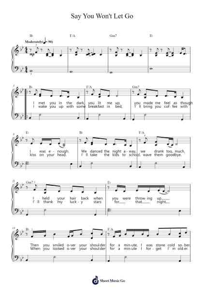 Say You Won't Let Go Sheet Music by James Arthur-Arr.Lynsmith Yetburne
