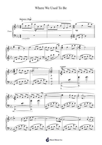 Where We Used To Be Sheet Music by Yasunori Mitsuda-Arr.Bonrian Vanqe
