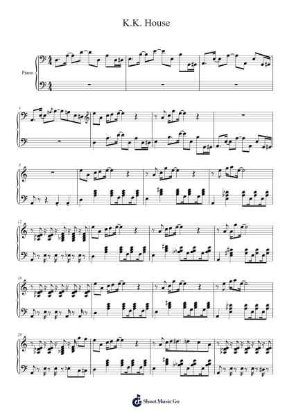 K.K. House Sheet Music by K.K. Slider-Arr.Dwightlitt