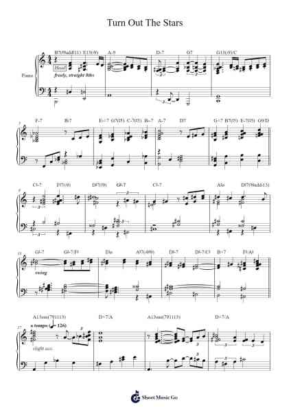 Turn Out The Stars Sheet Music by Bill Evans-Arr.Restan