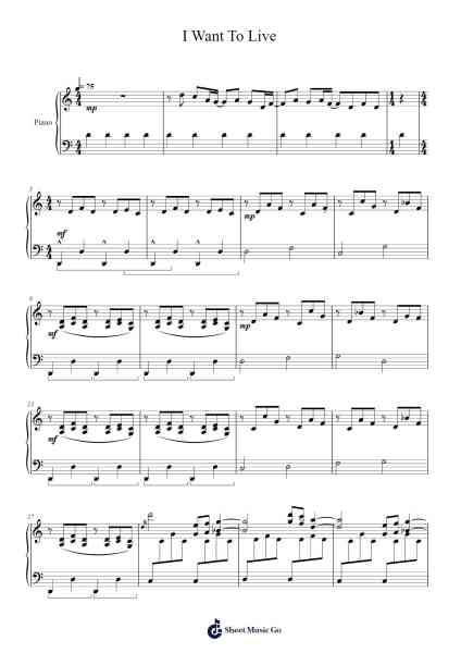 I Want To Live Sheet Music by Borislav Slavov-Arr.Regfer