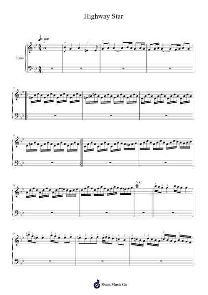 Highway Star Sheet Music by Deep Purple-Arr.Thodoreien