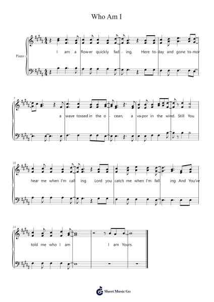 Who Am I Sheet Music by Casting Crowns-Arr.Toynkent