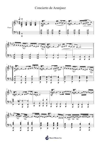 Concierto de Aranjuez Sheet Music by Joaquín Rodrigo-Arr.Zoeliot Maugpe