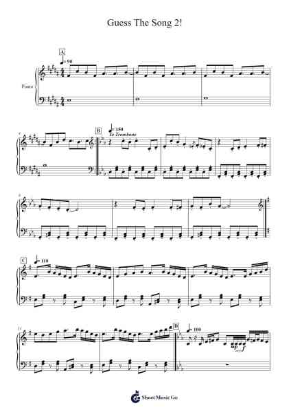 Guess The Song 2! Sheet Music by Claire Zhang-Arr.Faulkvy