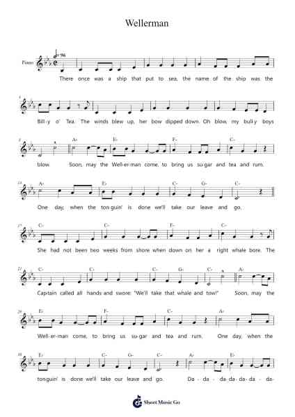 Wellerman Sheet Music by Nathan Evans-Arr.Vogtyves