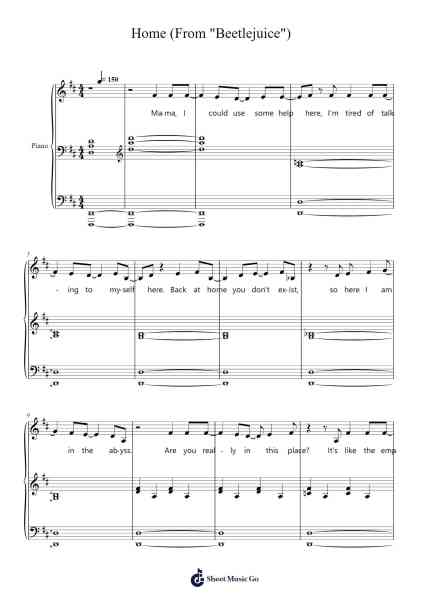 Home (From "Beetlejuice") Sheet Music by Eddie Perfect-Arr.Duttnin Moulnorth