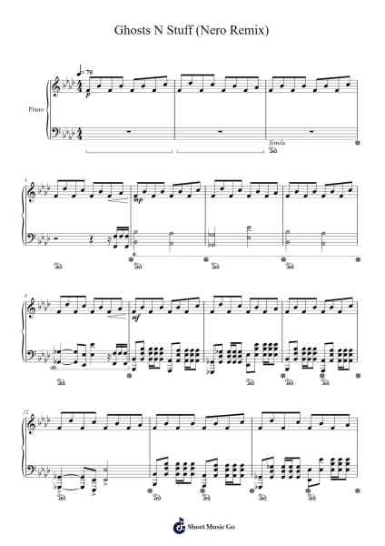 Ghosts N Stuff (Nero Remix) Sheet Music by Deadmau5-Arr.Dwightlitt