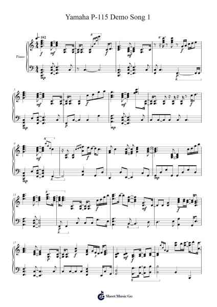 Yamaha P-115 Demo Song 1 Sheet Music by Yamaha-Arr.Franling Godrwood