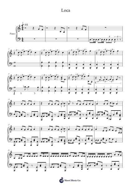 Loca Sheet Music by Shakira-Arr.Haleale Quildy