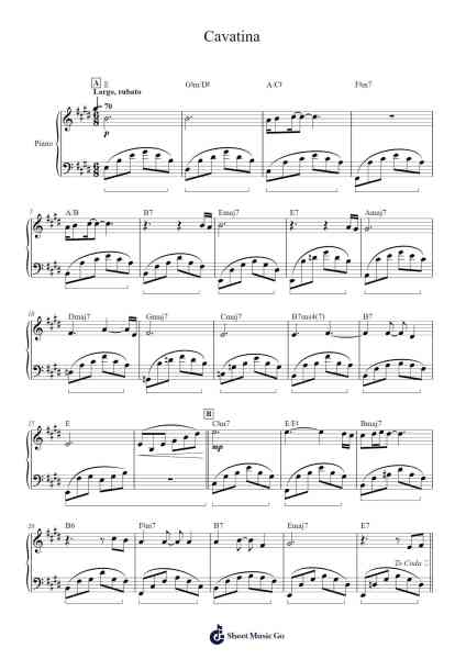 Cavatina Sheet Music by BTS-Arr.Wavieve Katdy