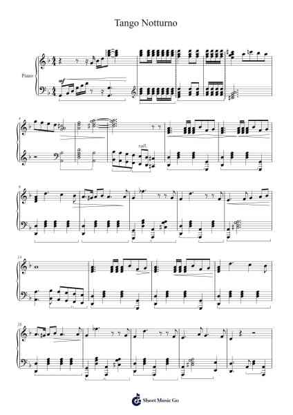 Tango Notturno Notas de música por Hans-Otto Borgmann-Arr.Cisgrey