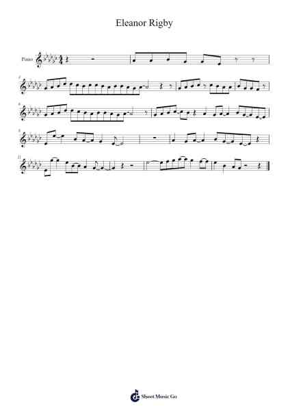 Eleanor Rigby Sheet Music by The Beatles-Arr.Hebart Timron