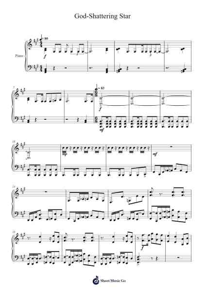 God-Shattering Star Sheet Music by Takeru Kanazaki-Arr.Jillcooke Murday