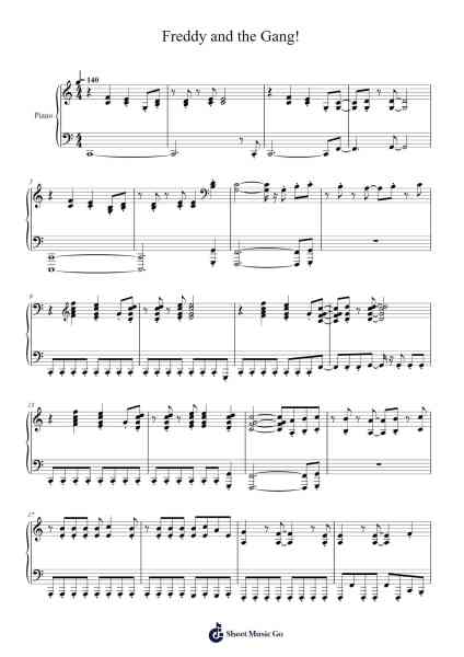 Freddy and the Gang! Sheet Music by Bizel-Arr.Eipsyale