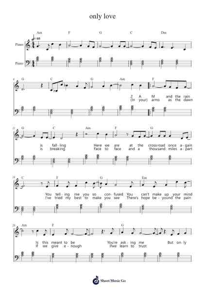 only love Sheet Music by Trade Mark-Arr.Fowcoln