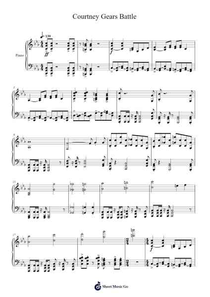 Courtney Gears Battle Sheet Music by David Bergeaud-Arr.Hosy