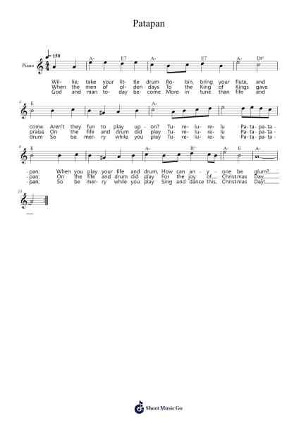 Patapan Sheet Music by Bernard de La Monnoye-Arr.Pritthart
