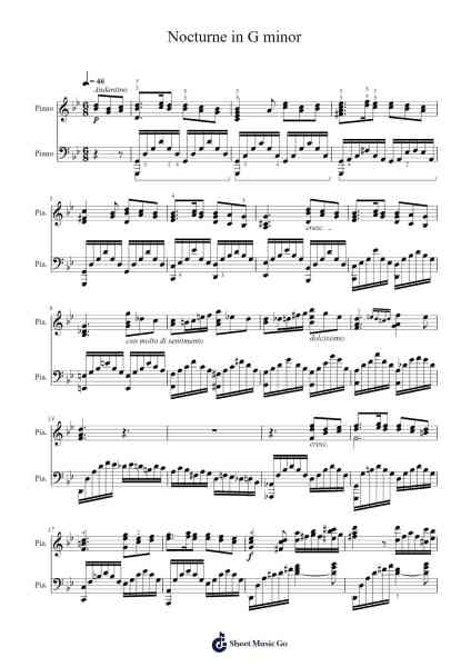 Nocturne in G Minor Sheet Music by Fanny Mendelssohn Hensel-Arr.Marmo