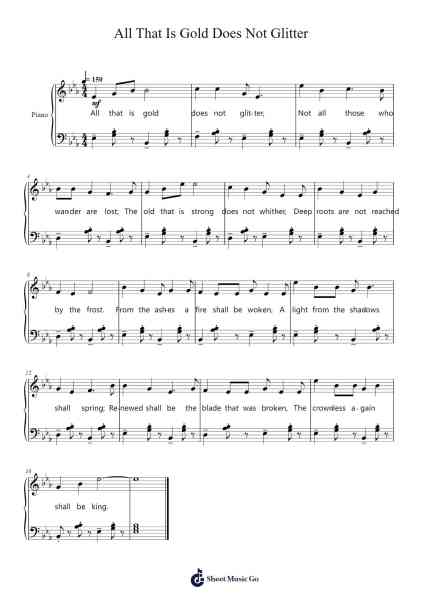 All That Is Gold Does Not Glitter Sheet Music by Keykins Micklass-Arr.Markthur