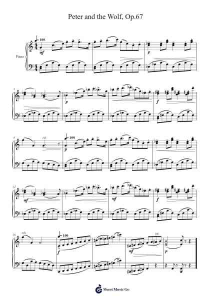 Peter and the Wolf, Op.67 Sheet Music by Sergei Prokofiev-Arr.Yetlup Hoybird