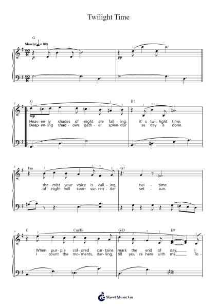 Twilight Time Sheet Music by The Platters-Arr.Sanjay Lanh