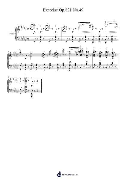 Exercise Op. 821 No. 49 Sheet Music by Carl Czerny-Arr.Consdia Debruth