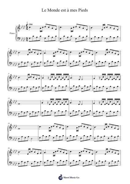 Le Monde est à mes Pieds Sheet Music by Théo ANDRIOT-Arr.Stator