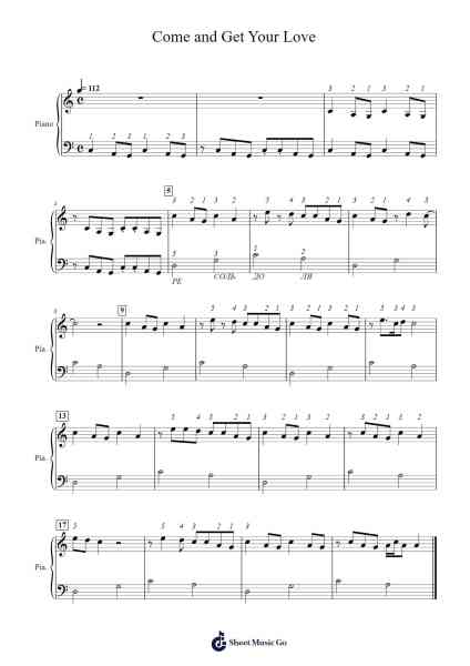 Come and Get Your Love Sheet Music by Redbone-Arr.Mattrie
