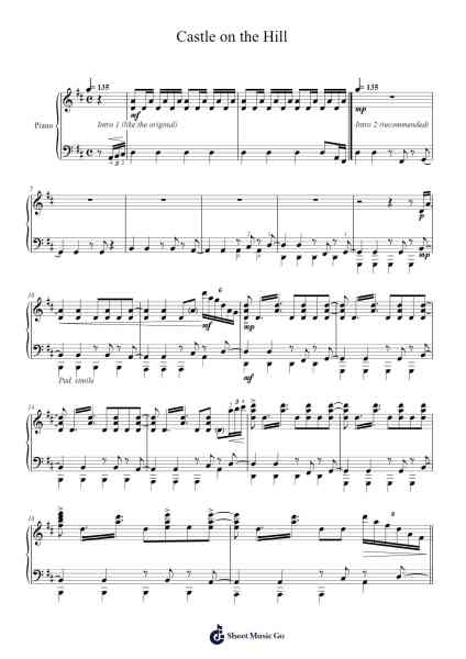 Castle on the Hill Sheet Music by Ed Sheeran-Arr.Sherkes Dofrank
