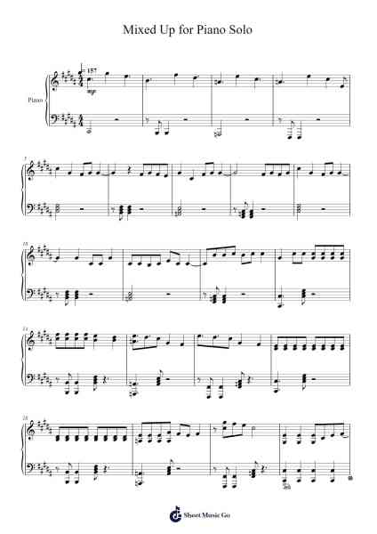 Mixed Up for Piano Solo Sheet Music by ENHYPEN-Arr.Gasper Inlot