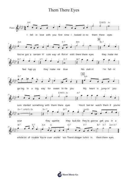 Them There Eyes Sheet Music by Maceo Pinkard-Arr.Yersing