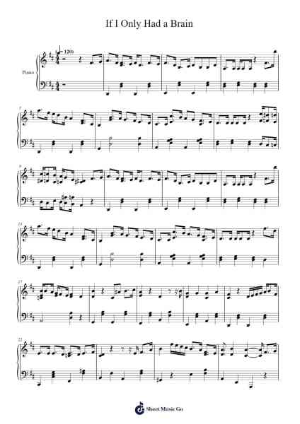 If I Only Had a Brain Sheet Music by Harold Arlen-Arr.Clarknence