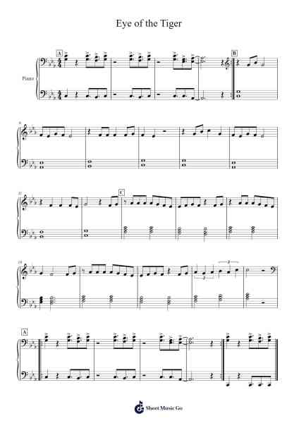 Eye of the Tiger Sheet Music by Survivor-Arr.Saster Hawreed