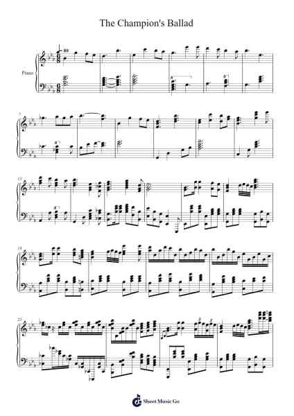 The Champion's Ballad Sheet Music by Manaka Kataoka-Arr.Campnah