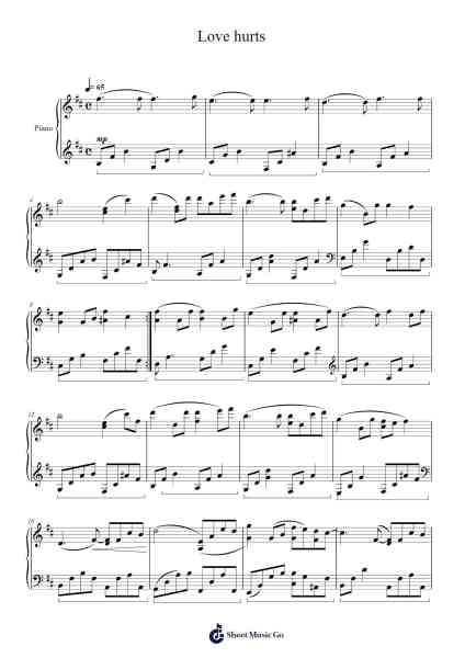 Love Hurts النوتات الموسيقية بواسطة Yiruma-ترتيب.Housebuck Boylejones