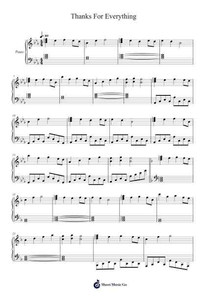 Thanks For Everything Sheet Music by Nightmargin (Casey Gu)-Arr.Stilling