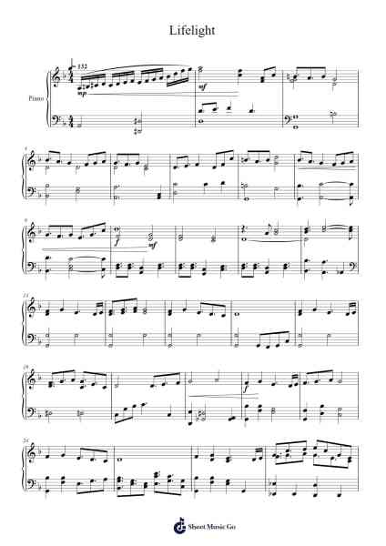 Lifelight Sheet Music by Hideki Sakamoto-Arr.Canliet Joelck