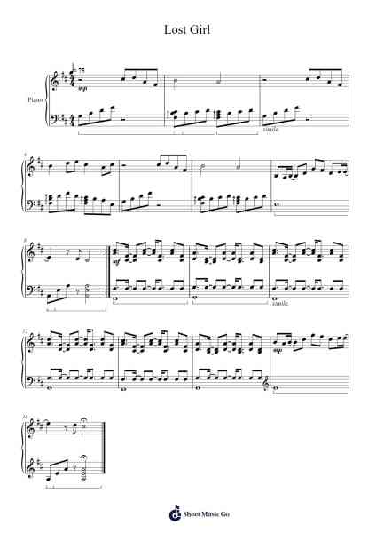 Lost Girl Sheet Music by Toby Fox-Arr.Tethew Wolfdwight