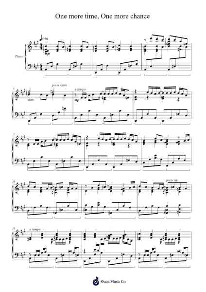 One more time, One more chance Sheet Music by Yamazaki Masayoshi-Arr.Shirvien