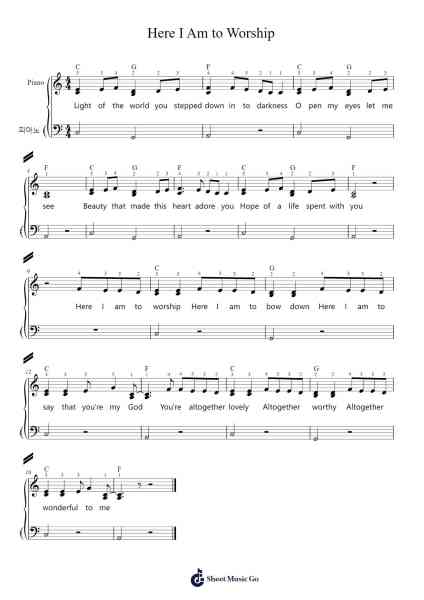 Here I Am to Worship Sheet Music by Hillsong Worship-Arr.Ianre