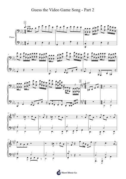 Guess the Video Game Song - Part 2 (complete) Sheet Music by Lodric-Arr.Mollpag